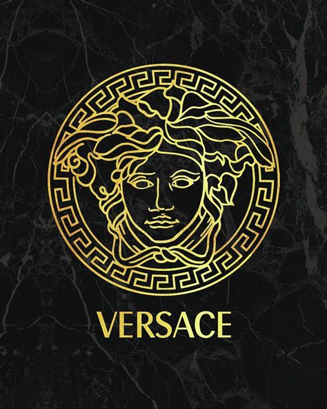 versace metallic logo|Versace logo gold and black.